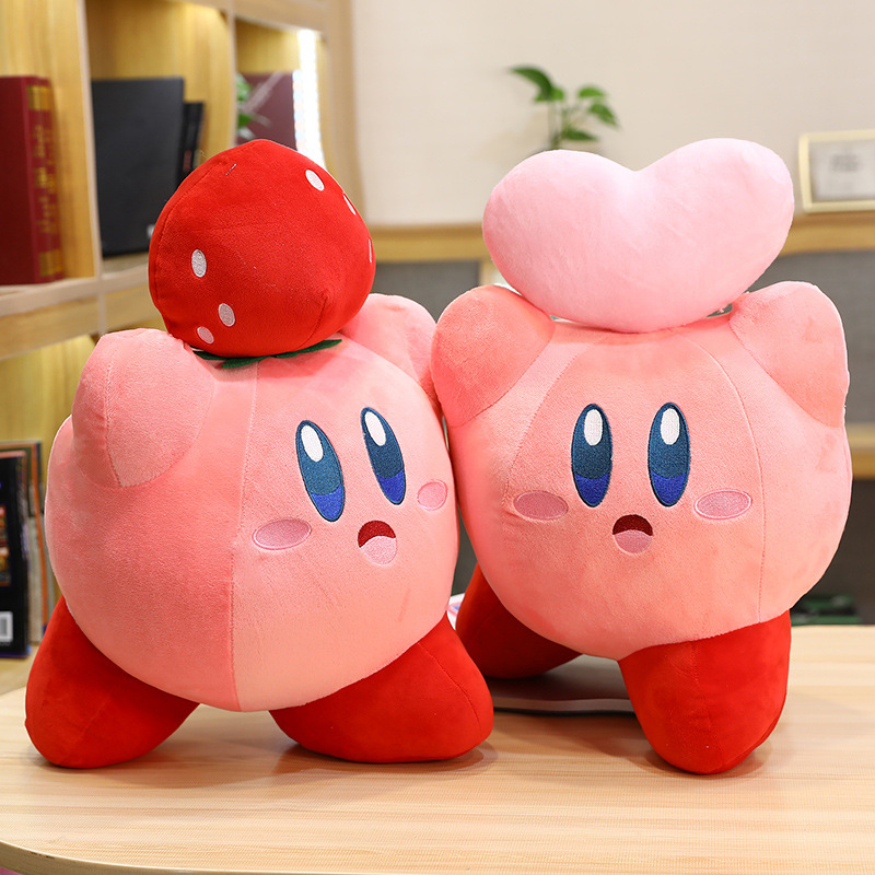 32cm-Kawaii-Kirbyed-Cos-Chef-Heart-Strawberry-Soft-Stuffed-Plush-Dolls-Anime-Peripheral-Classic-Characters-Decor-2