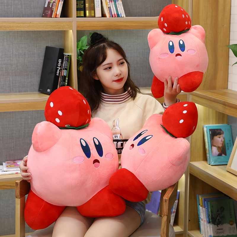 32cm-Kawaii-Kirbyed-Cos-Chef-Heart-Strawberry-Soft-Stuffed-Plush-Dolls-Anime-Peripheral-Classic-Characters-Decor-3