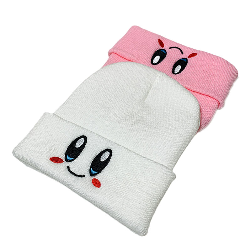 Kawaii-Kirby-Plush-Dolls-Toys-White-Pink-Cute-Knitted-Hat-Autumn-Winter-Star-of-Kirby-Smiley-1