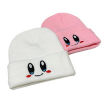 Kawaii-Kirby-Plush-Dolls-Toys-White-Pink-Cute-Knitted-Hat-Autumn-Winter-Star-of-Kirby-Smiley
