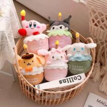 20cm-Kirby-Sanrio-Birthday-Cake-Plush-Toys-Cute-Anime-Kuromi-My-Melody-Cinnamoroll-Purin-Dog-Plush