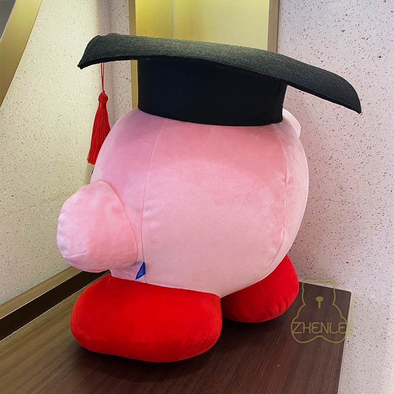 Anime-Kirby-38cm-New-Style-Youth-Graduation-Money-Star-Kirby-Dr-Hat-Student-Plush-Doll-Graduation-2
