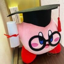 Anime-Kirby-38cm-New-Style-Youth-Graduation-Money-Star-Kirby-Dr-Hat-Student-Plush-Doll-Graduation