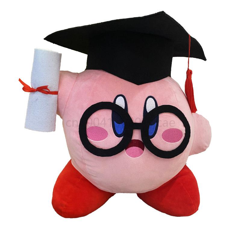 Anime-Kirby-38cm-New-Style-Youth-Graduation-Money-Star-Kirby-Dr-Hat-Student-Plush-Doll-Graduation-3