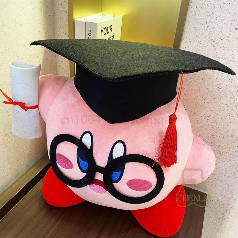 Anime-Kirby-38cm-New-Style-Youth-Graduation-Money-Star-Kirby-Dr-Hat-Student-Plush-Doll-Graduation-4